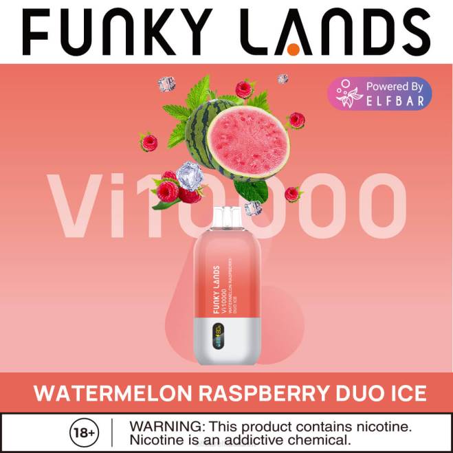ELF BAR Cigareta Funky Lands Best Flavour Einweg-Vape VI10000 Iced-Serie X6XB454 Wassermelone-Himbeer-Duo-Eis