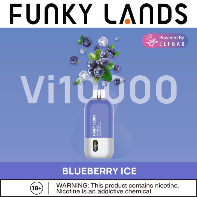 ELF BAR Pods Kaufen Berlin Funky Lands Best Flavour Einweg-Vape VI10000 Iced-Serie X6XB453 Blaubeereis